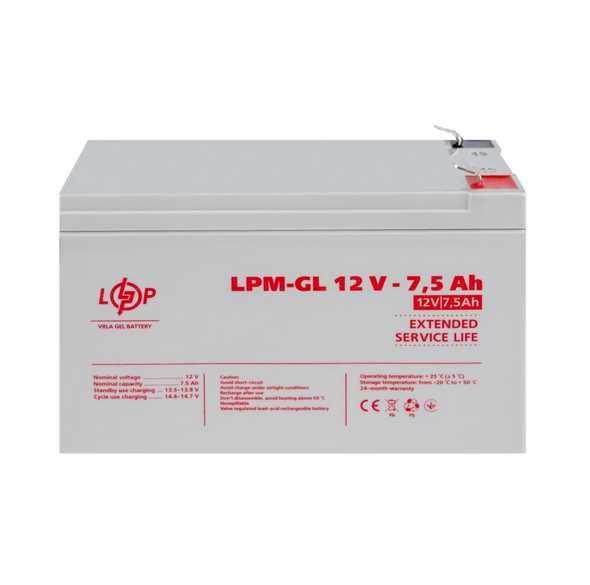 Акумулятор гелевий LogicPower LPM-GL 12V - 7.5 Ah