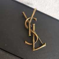 Broszka ysl Yves Saint Laurent stare złoto snake skin 7cm