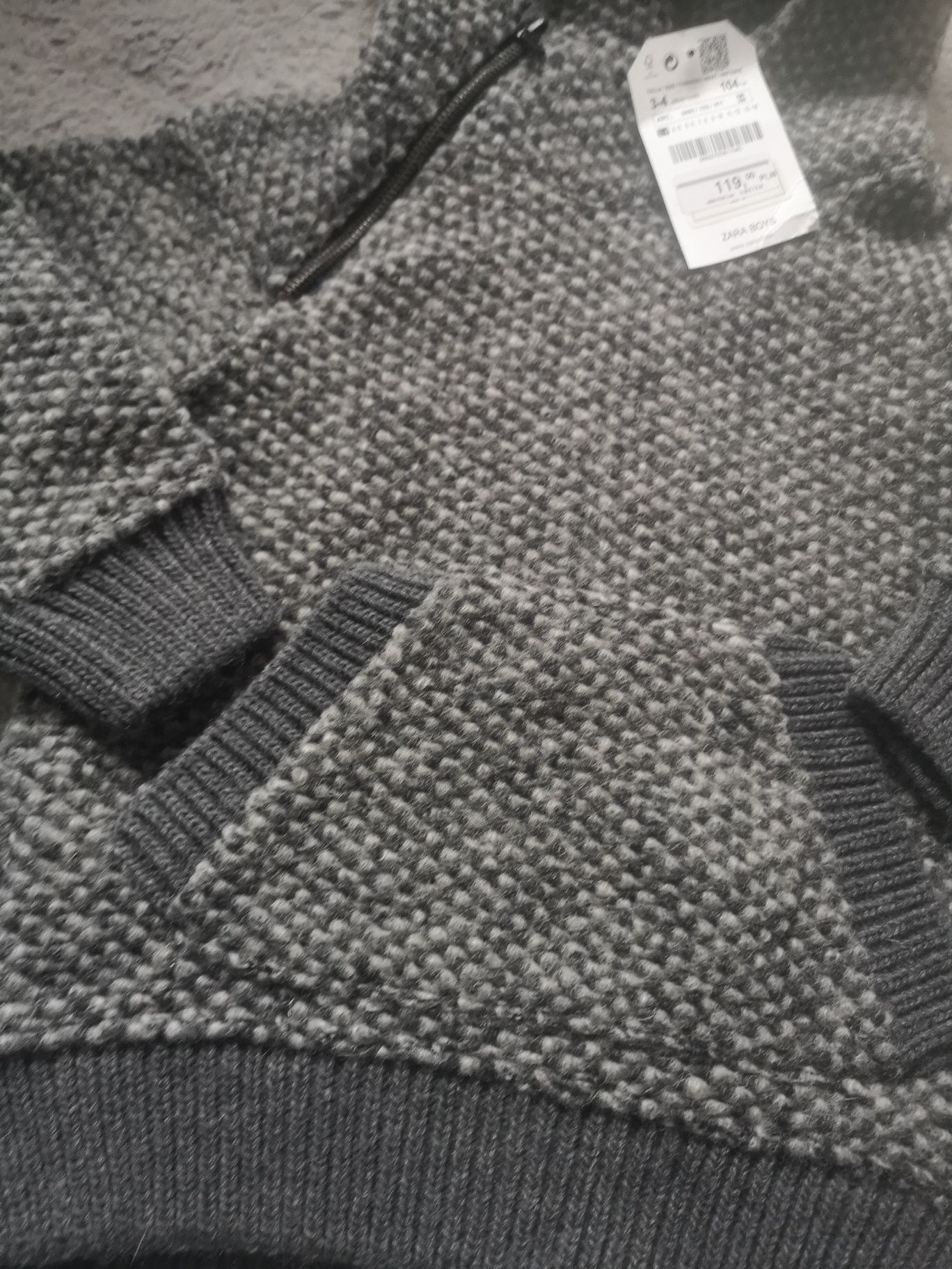 Zara wełniany sweter bluza z kapturem rozmiar 104