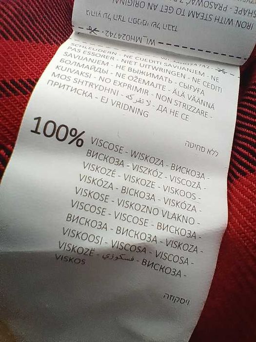 Koszula damska Mohito 38, krata czarno-czerwona, 100% wiskoza