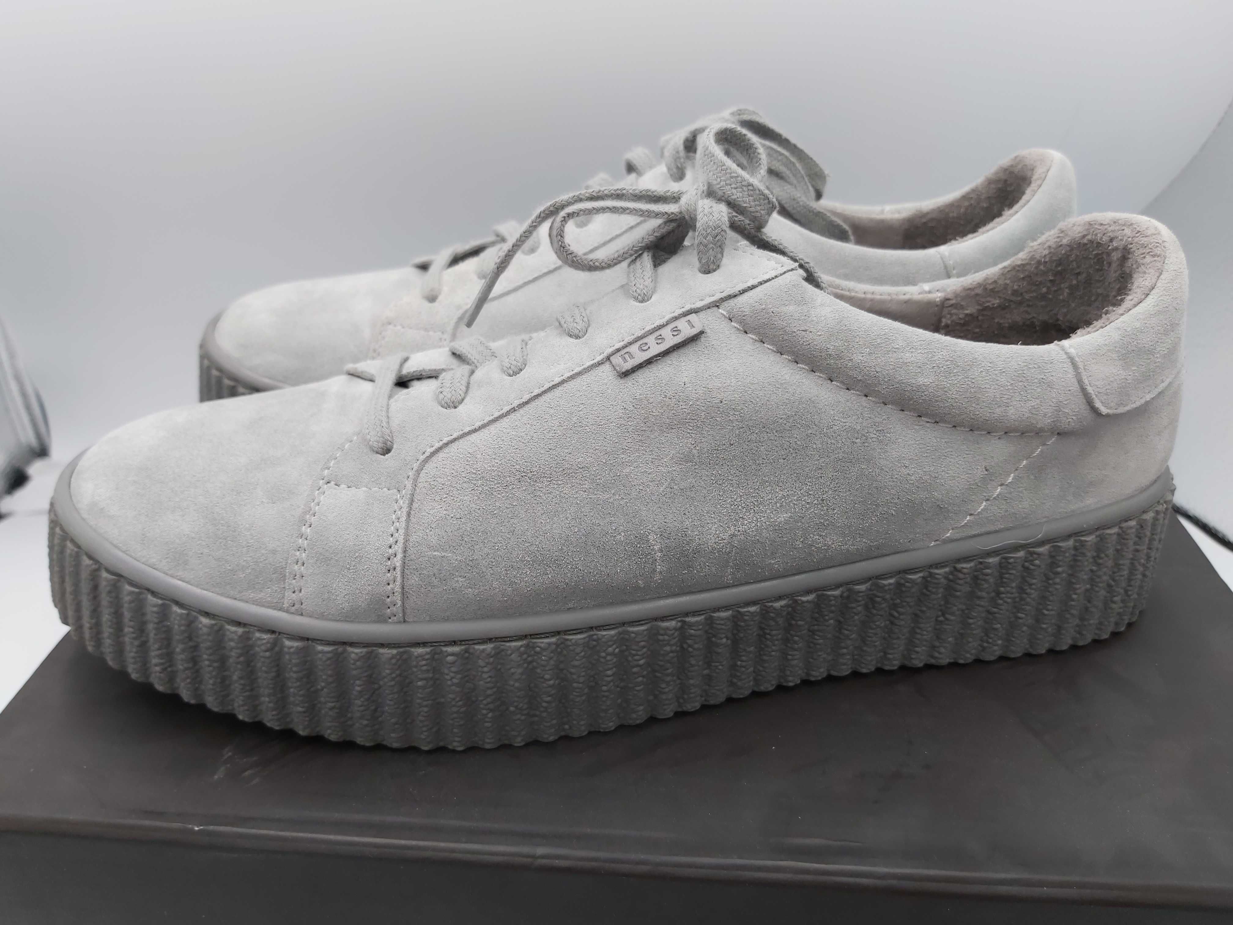 SP Buty sneakersy zamszowe szare NESSI trampki rozmiar 40