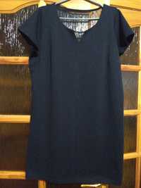 Плаття чорне з гіпюром трикотажне L/XL