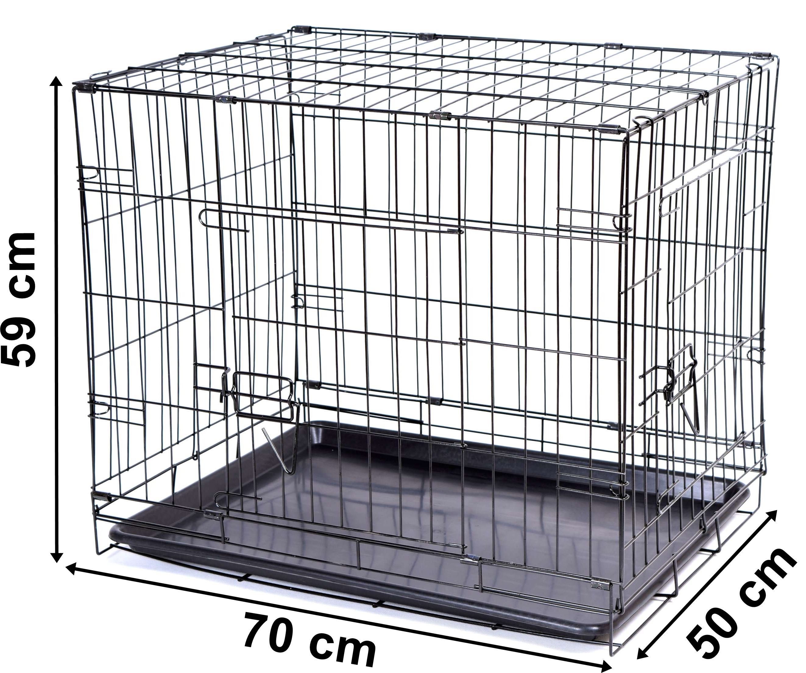 Składana KLATKA METALOWA KOJEC DLA Psów transporter 70 x 50 x 59 cm