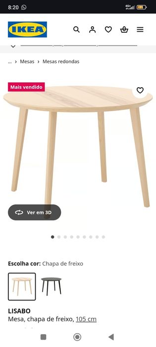 Mesa Redonda Lisabo IKEA Nova