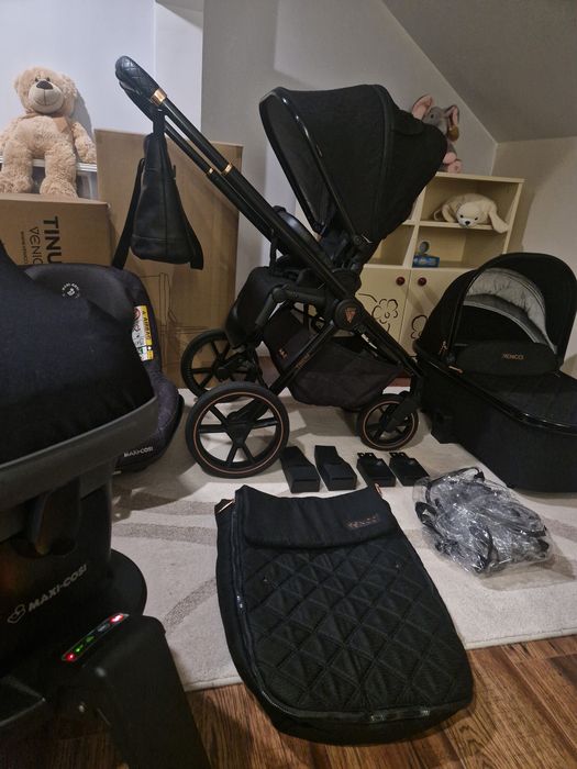 Wózek Venicci Tinum SE 3w1,5w1, foteliki i baza Maxi Cosi, super stan