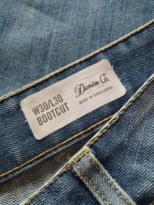 Dżinsy jeansy proste przecierane denim co