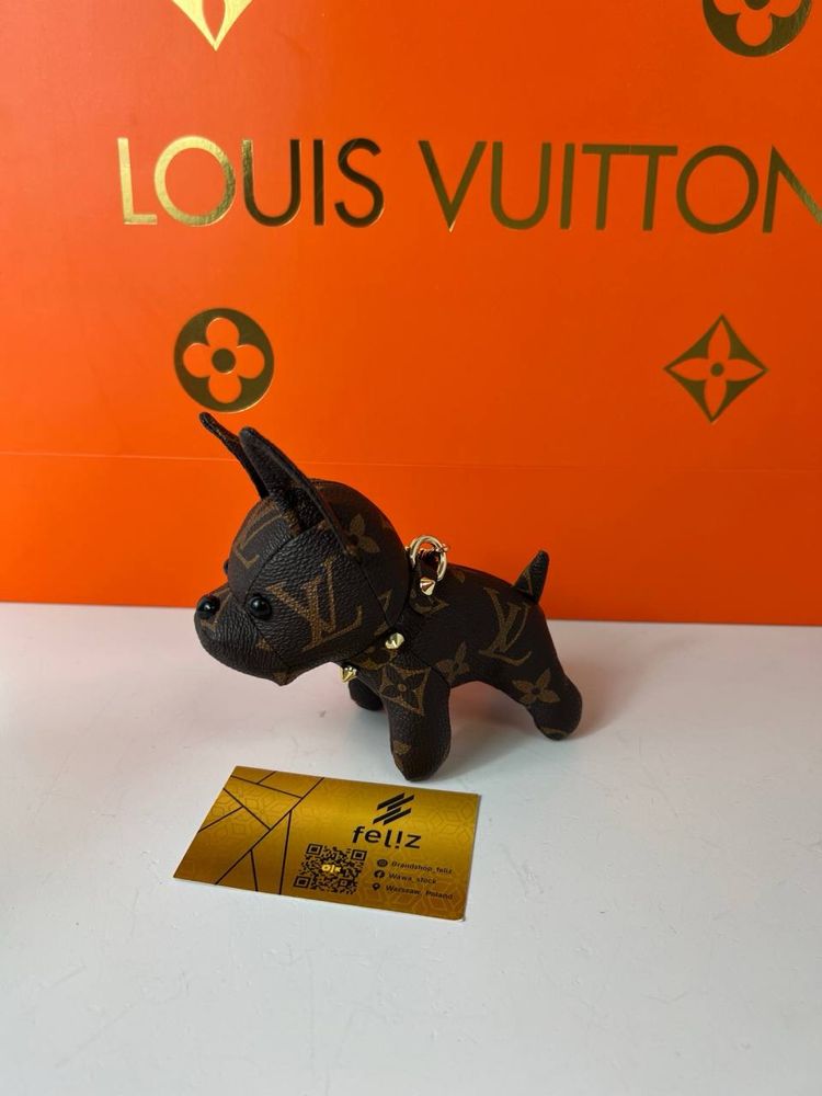 Brelok skórzany na klucze piesek monogram Louis Vuitton Premium