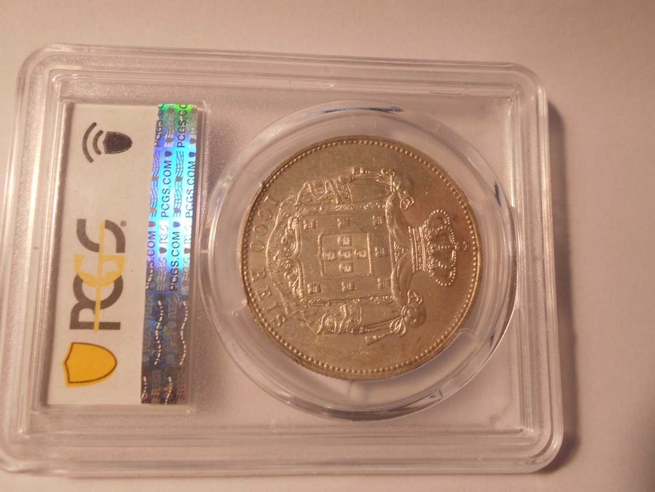 Moeda de Prata certificada. D. Carlos I - 1,000 Reis.