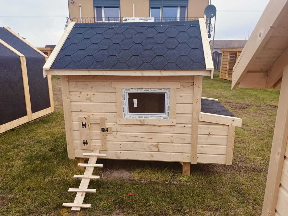 Solidny kurnik dla KUR 127x202x220h Producent WoodStuff gotowy od ręki