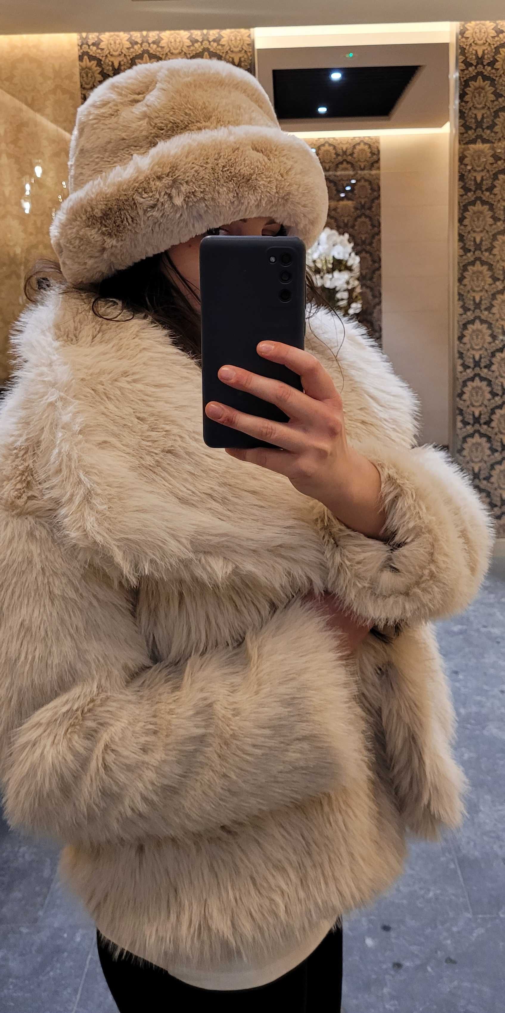 Czapka zimowa Zara bucket hat viralowa blogerska w super stanie S
