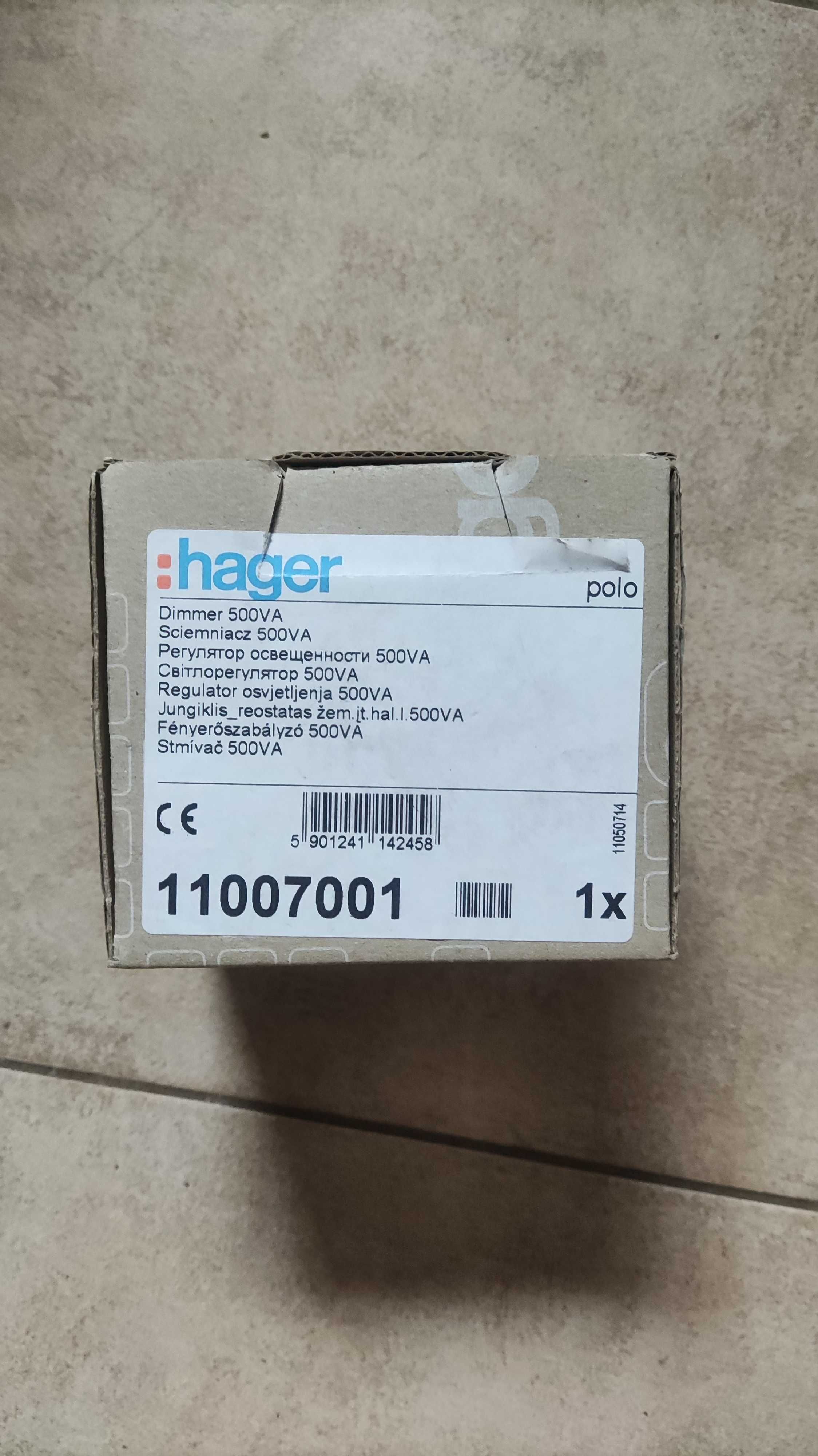 Hager Ściemniacz 110070 mechanizm, ramka, pokrętło,   20-500VA 230V