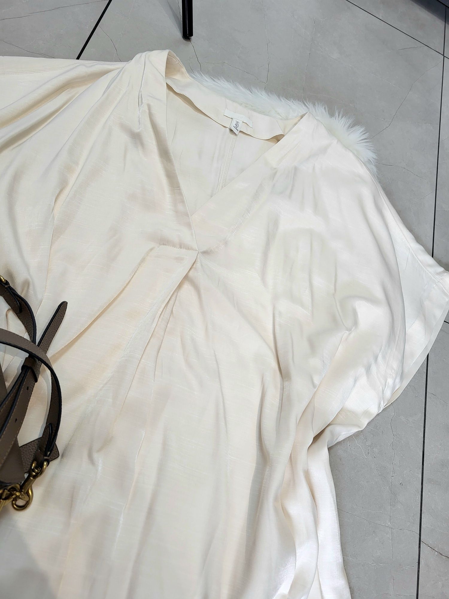 Kremowa elegancka koszulo-bluzka H&M rozmiar 3XL