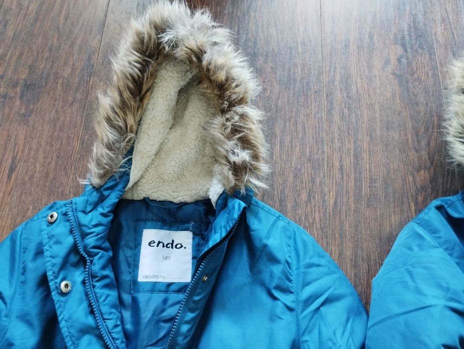 Kurtki zimowe Endo rozmiar 140 i 128