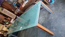 Mesa de vidro Vintage