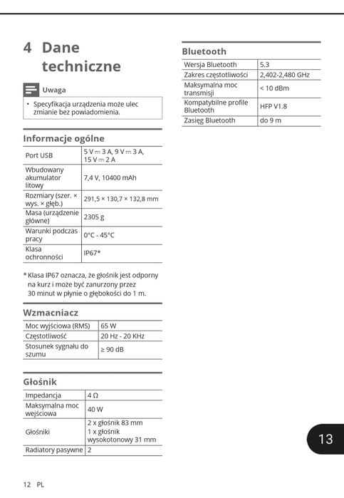 Głośnik bluetooth mobilny przenośny AOC 02,NOWY, zaklejony,biały, A0C