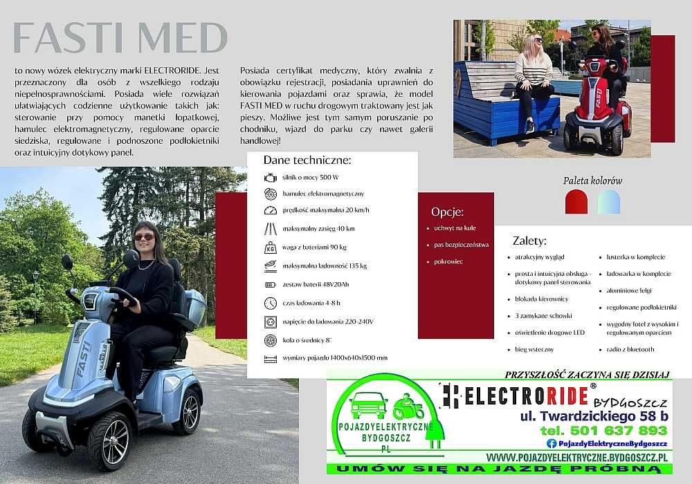 Nowy FASTI MED 4-kołowy pojazd elektryczny ułatwiający poruszanie