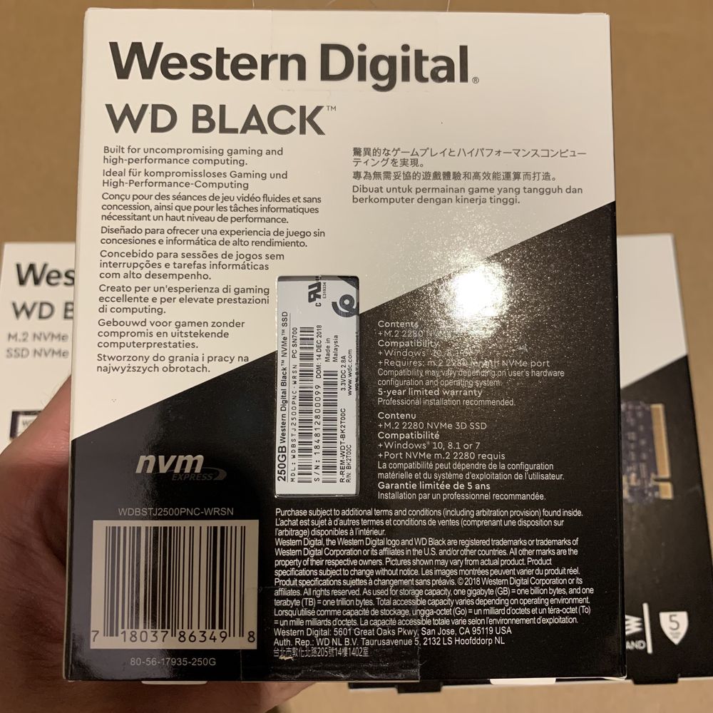 WD Black NVMe SSD SN700 250 Gb / 500 Gb