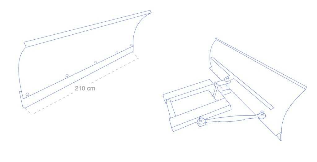 Pług do odśnieżania do wózka widłowego - 210 cm
