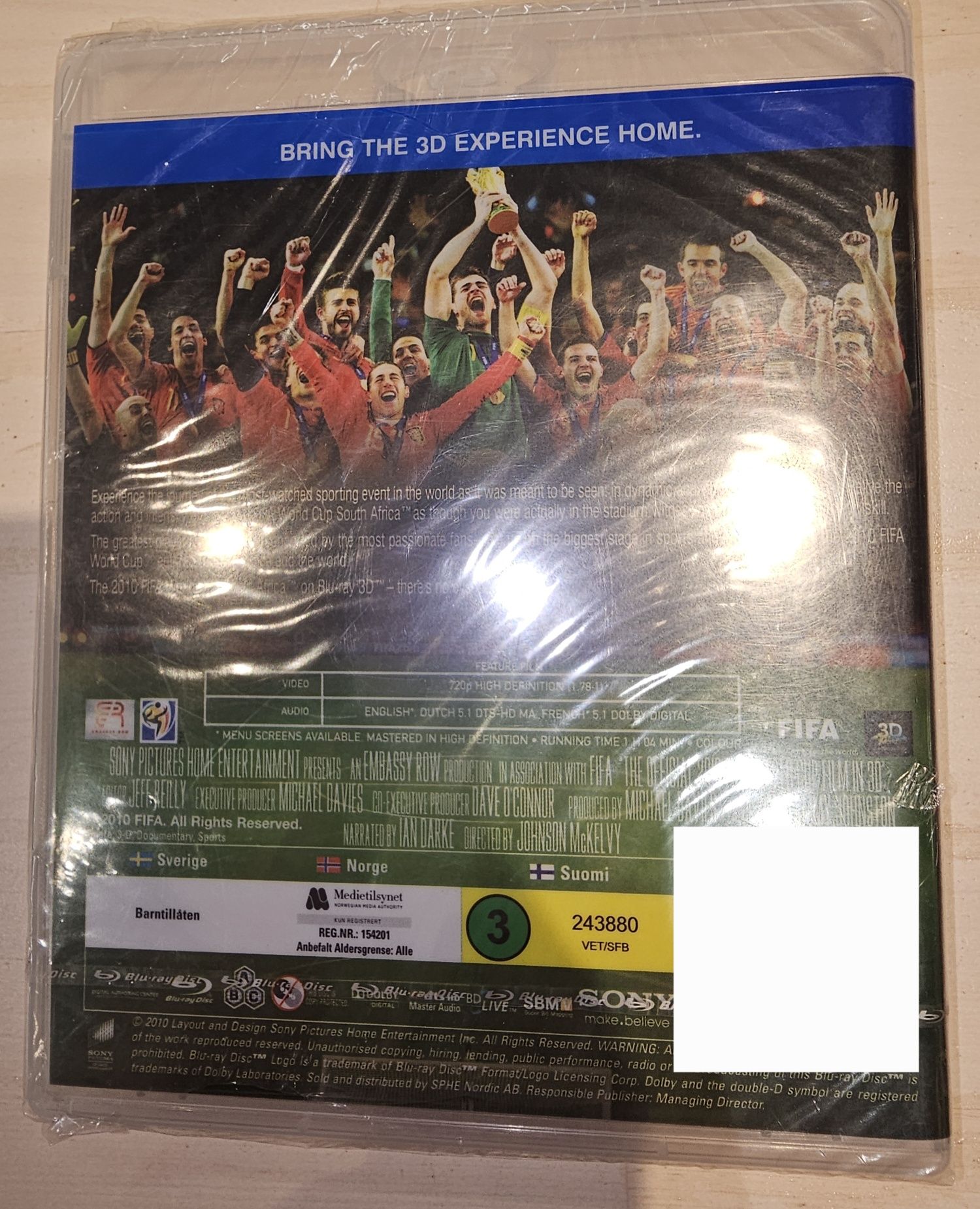 2010 FIFA World Cup blu ray 3D nowy w folii ANG