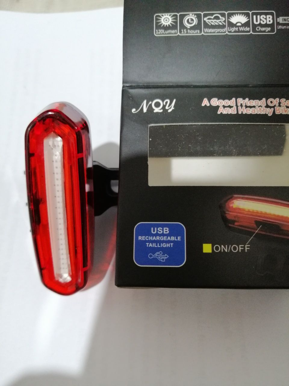 Farol, Luz traseira da bicicleta, recarregável usb. prova da água.