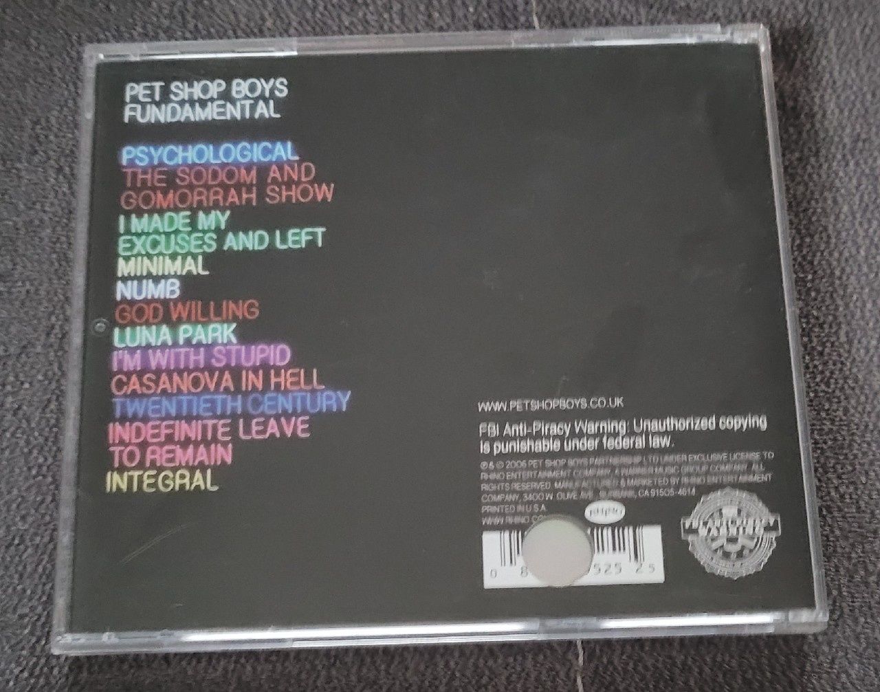 Pet Shop Boys Fundamental USA Promo CD