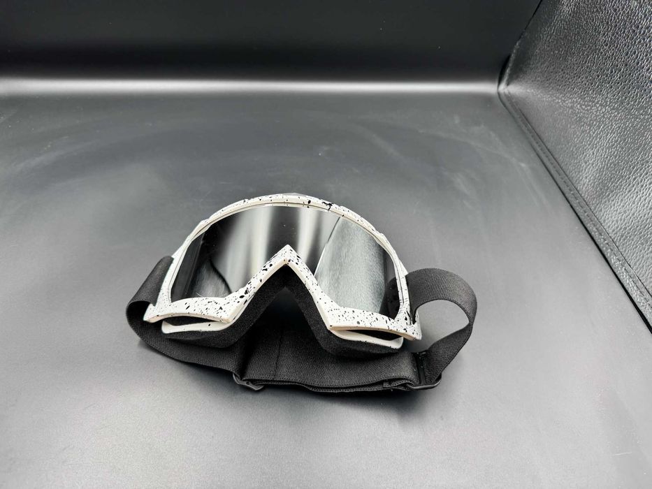 Gogle motocross quad narty snowboard Alslovkar biało-czarne jak nowe