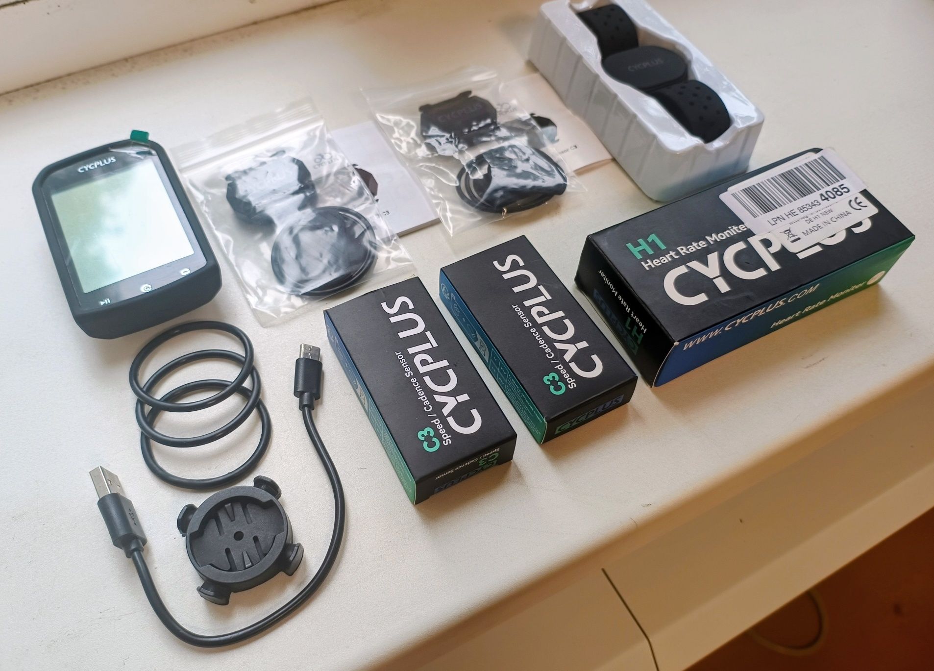 Велокомпьютер Cycplus M1 + 3 датчика (Скорость, Каденс, Пульс)