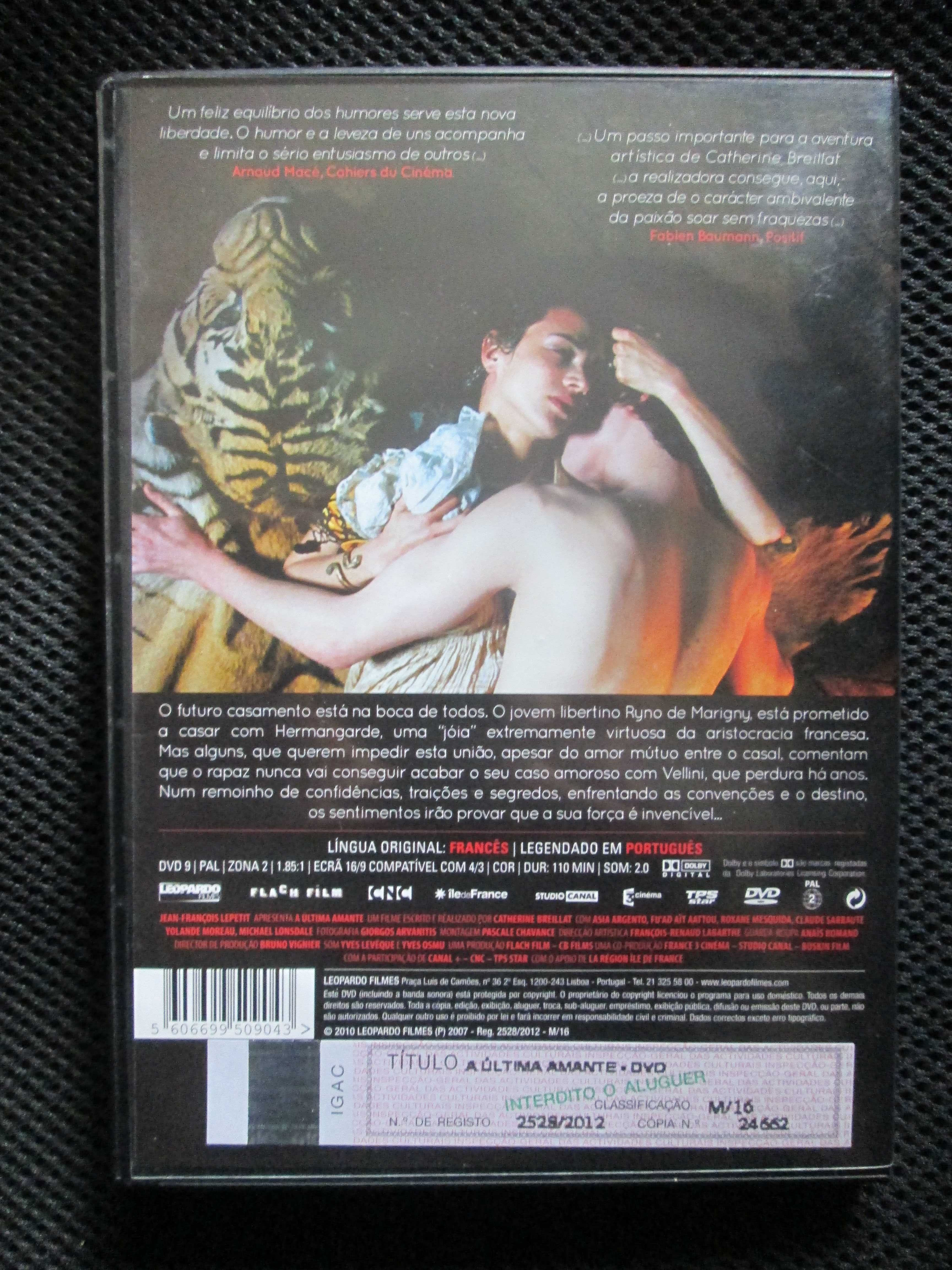 DVD - A Última Amante, com Asia Argento, Claude Sarraute
Realização