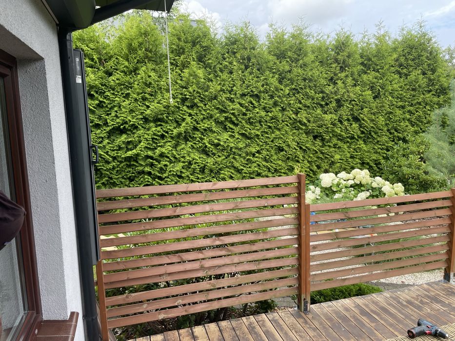 3 elementy drewniane  ogrodzenia żaluzjiowego