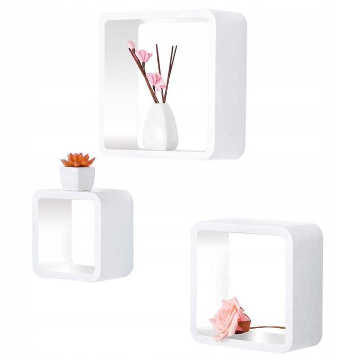 Półka x 3 drewno Woltu 26,9 x 9,9 cm biały