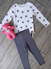 Komplet dla dziewczynki, zestaw dziewczęcy, bluzka i legginsy,86-92 cm