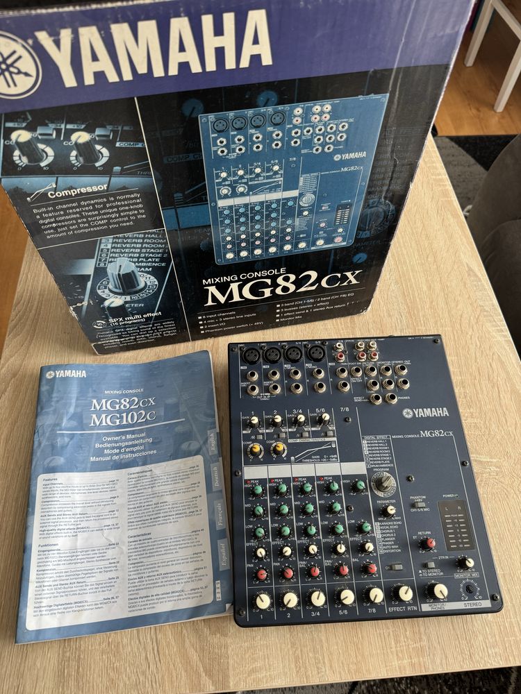 Glosniki estradowe duże +  wzmacniacz, consola Yamaha MG82 cx