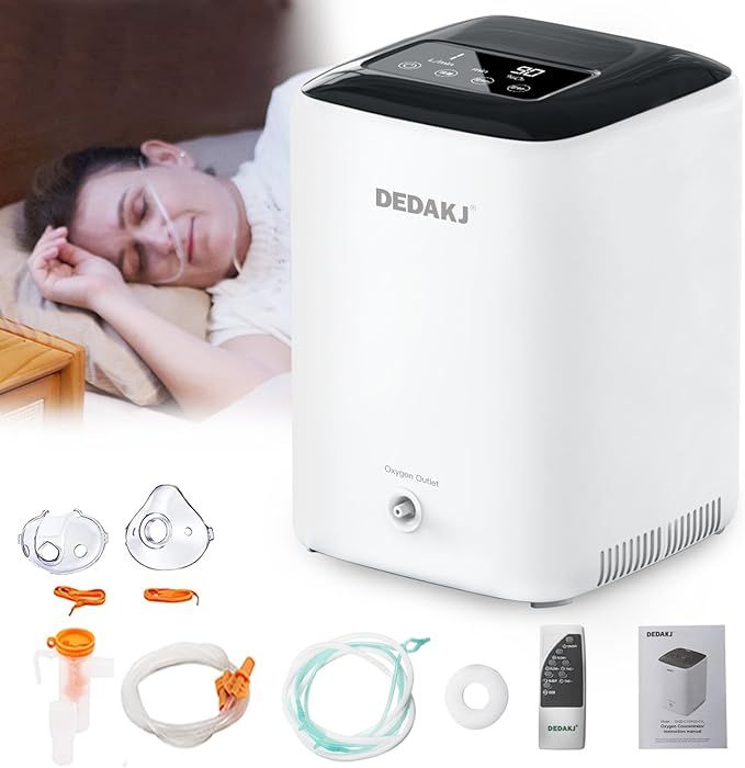 DEDAKJ Domowy Koncentrator Tlenu Przenośny 93%-3% Wysoka Czystość 1-7l