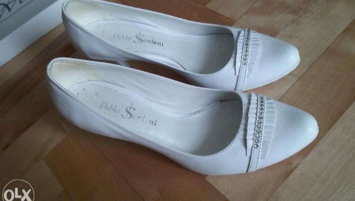Buty białe ślubne 39