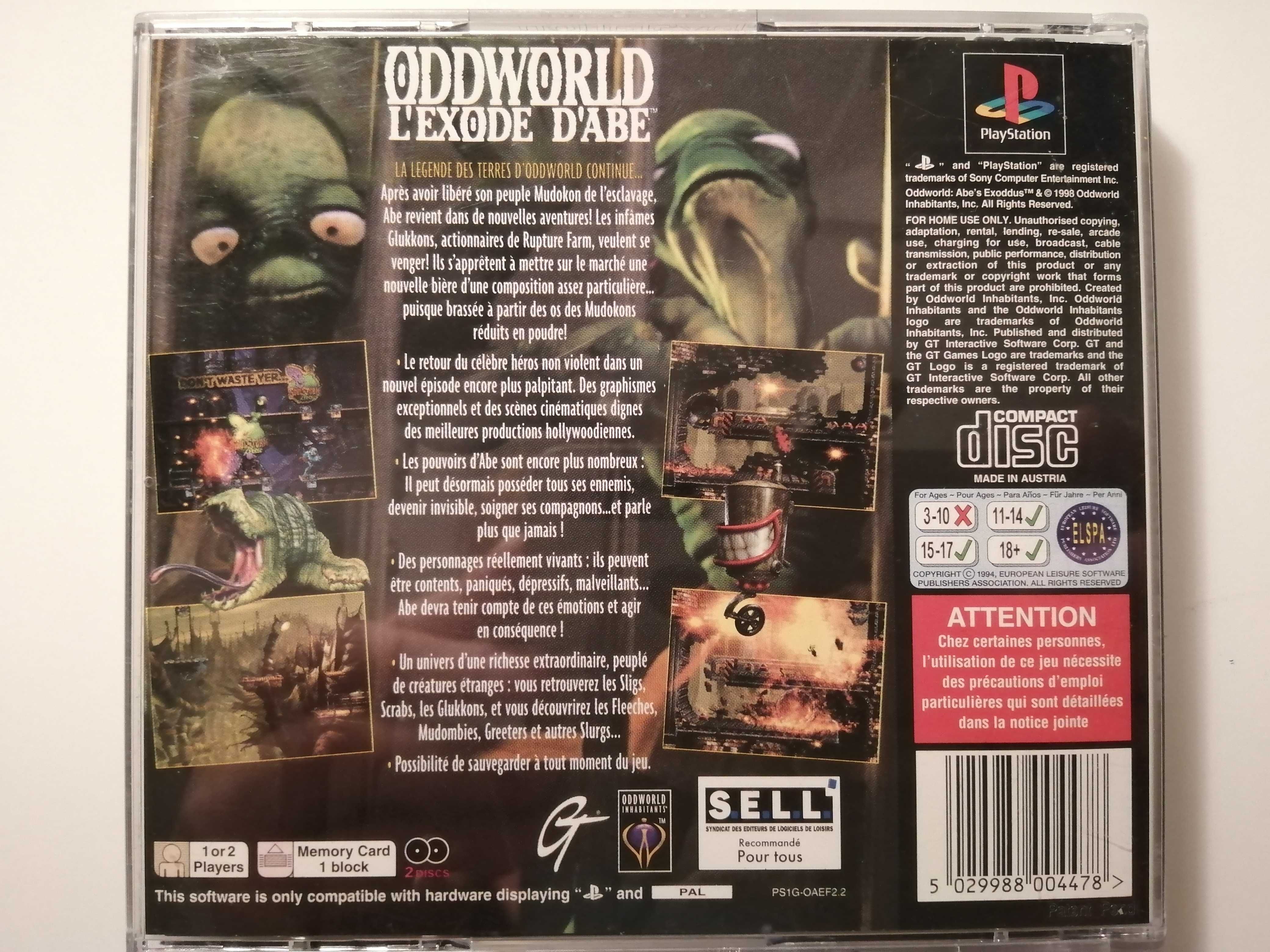 Oddworld Abe's Exodus PSX
