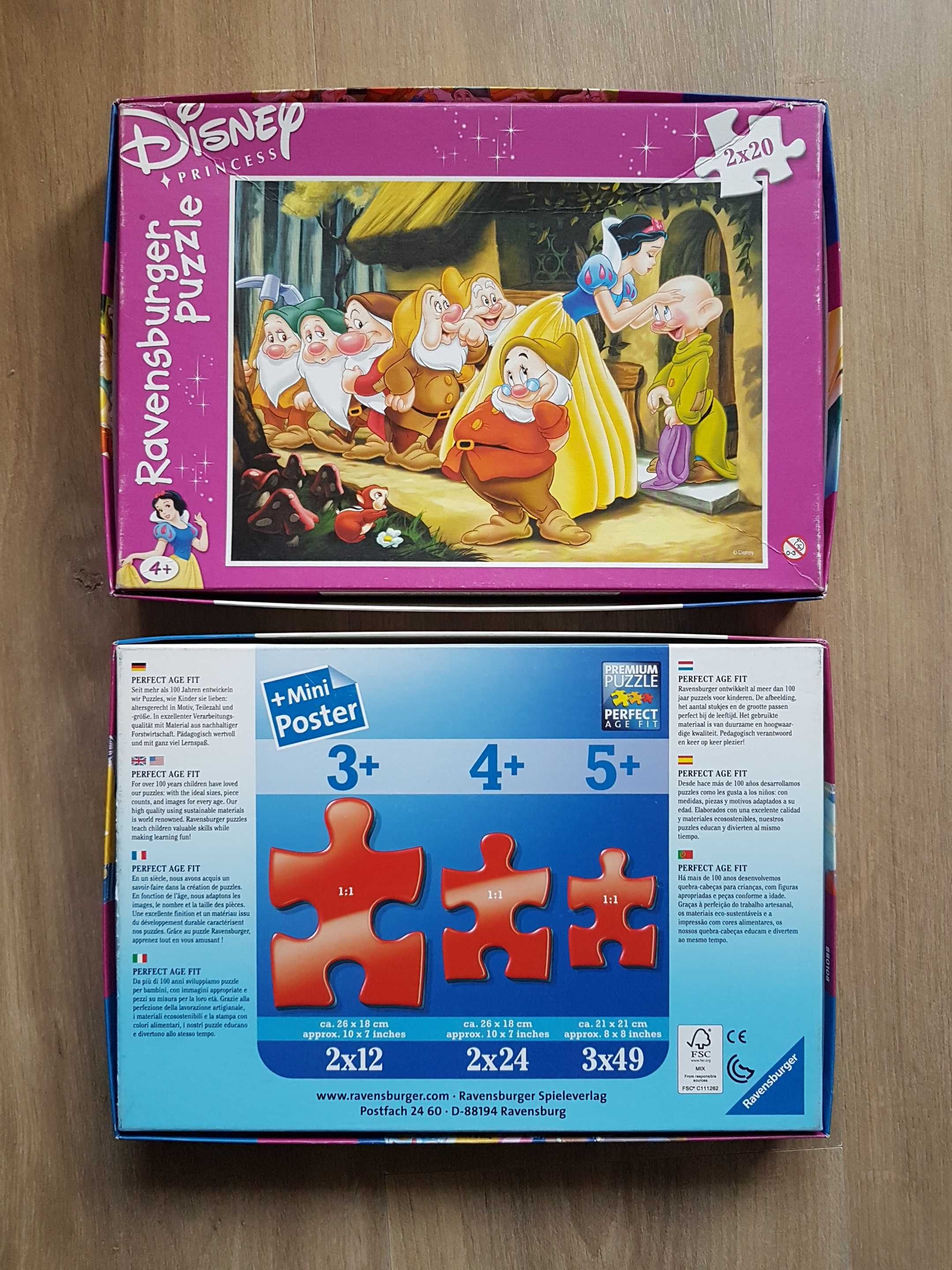 Puzzle Ravensburger Disney Princess Księżniczki 2x20 2x24 ele. wiek 4+