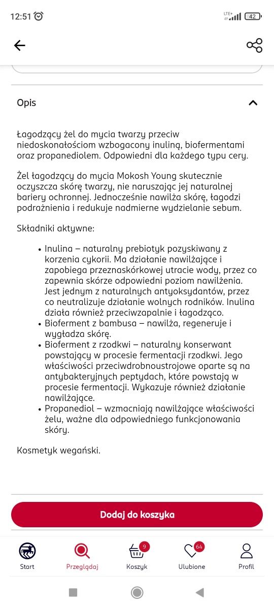Mokosh young żel do mycia twarzy przeciw niedoskonalościom