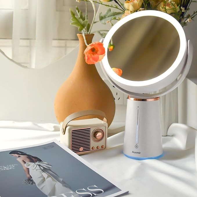 Auxmir Lusterko do makijażu z LED, 10x powiększające, 360°