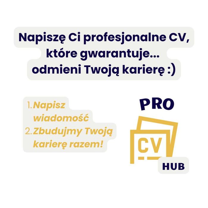 Pisanie CV | List motywacyny | LinkedIn | Pomagam zmienić pracę!