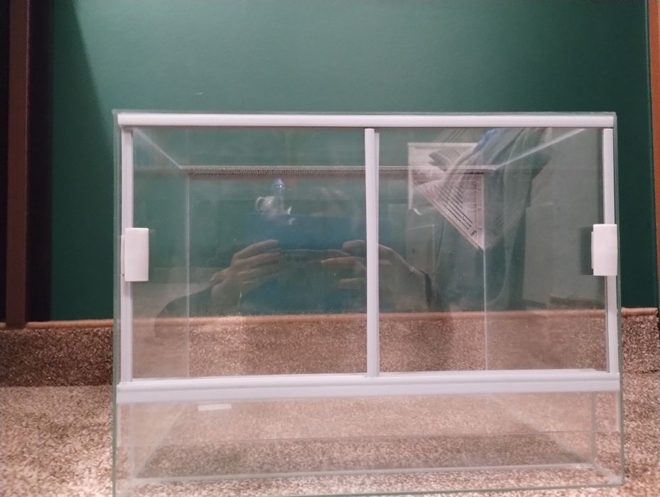 Terrarium szklane 40×30×30 z otwieranymi drzwiczkami