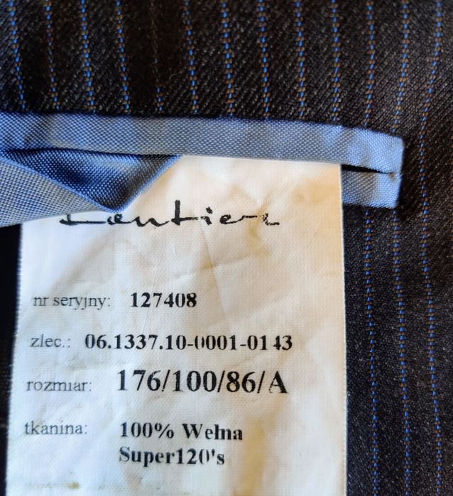 Lantier, wełniany garnitur 178/100/86/A