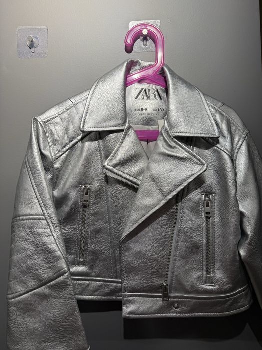 Кожаная курточка для девочки 130 см