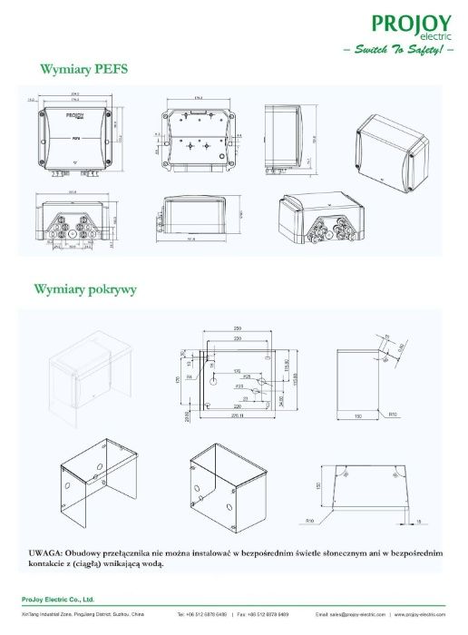 Fotowoltaika, Wyłącznik  PV PPOŻ PROJOYPEFS  od 1 do 5 stringów