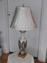 Lampa stojąca duża 85cm ceramiczna z abażurem - antyk
