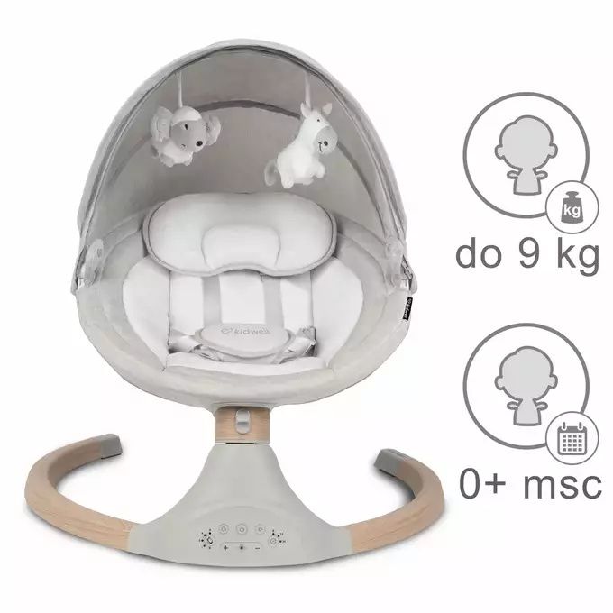 Bujaczek leżaczek elektryczny kidwell LUXI LIGHT MELANGE/WOODEN