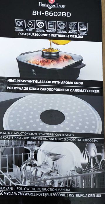 Brytfanna z pokrywką i aromatyzerem 24 x 24 x 10,5 cm Berlinger Haus.