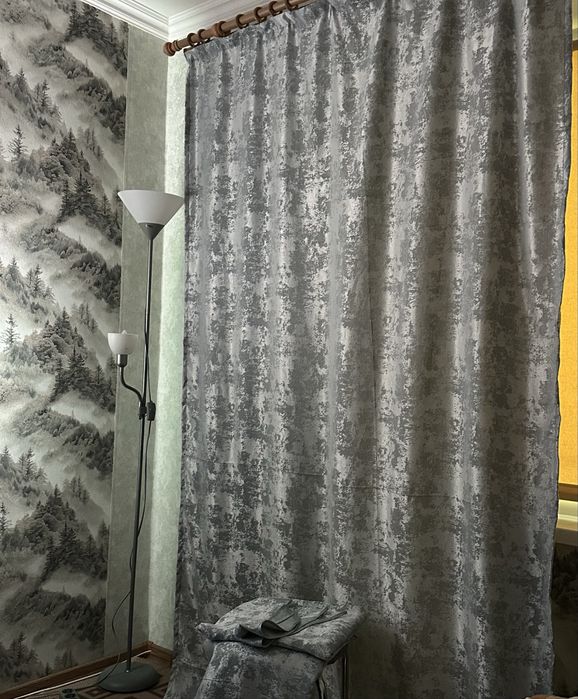 Новий комплект штор сірого кольору 150 на 235 см