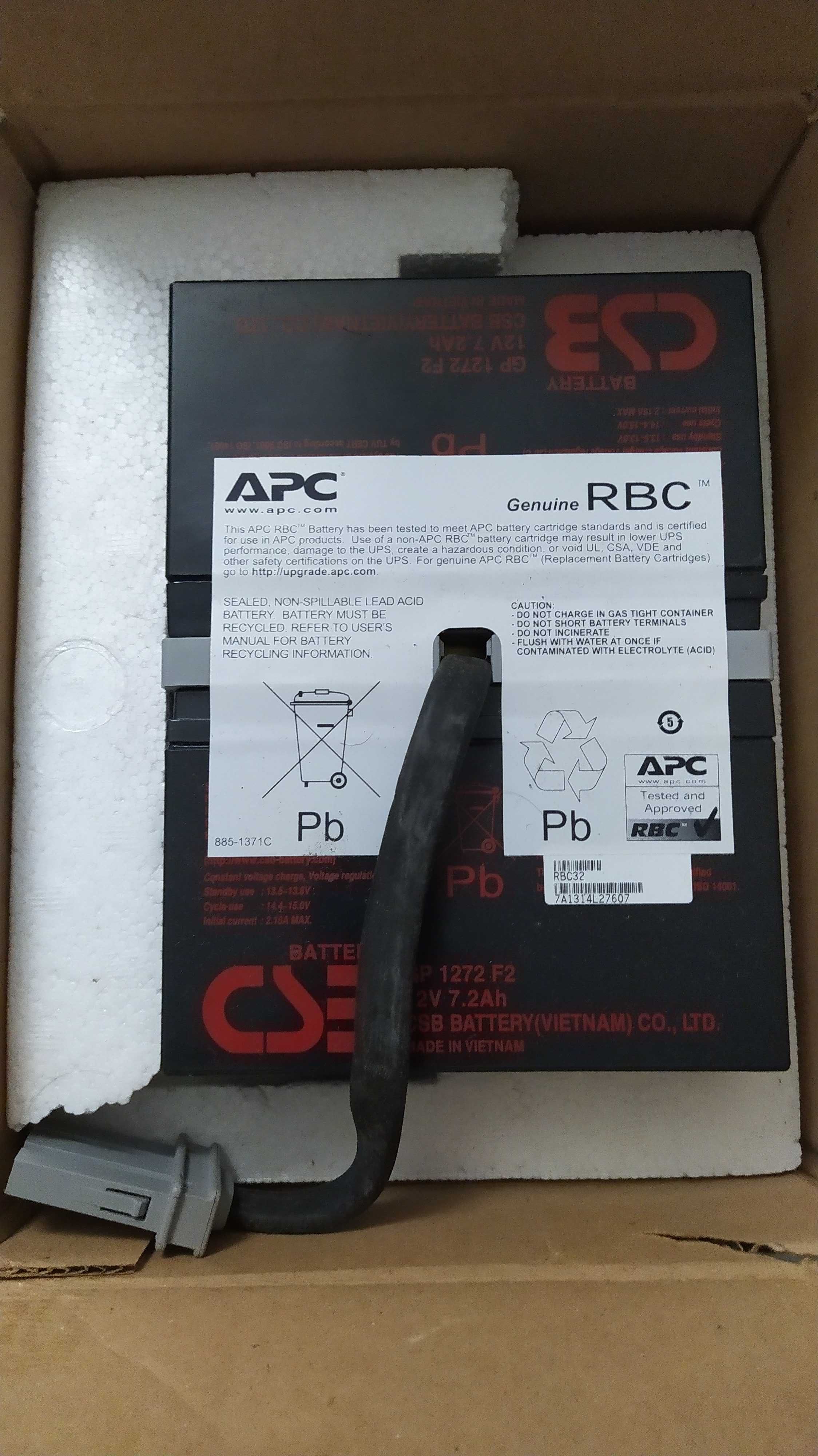 Bateria APC Back UPS RS 1500 – RBC33 NOVO