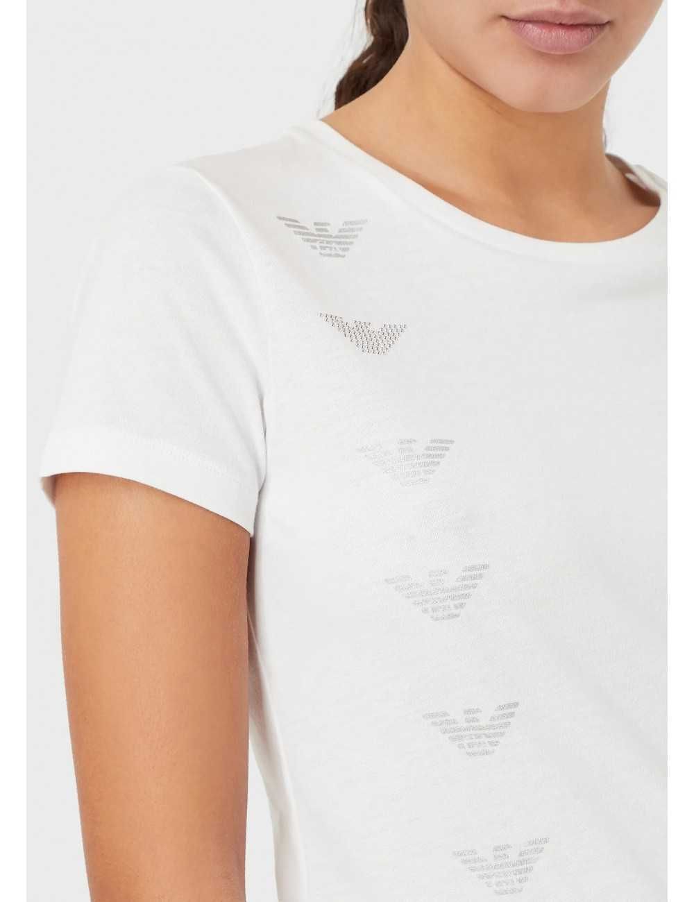 EMPORIO ARMANI EA7 markowy damski t-shirt NERO/BIANCO