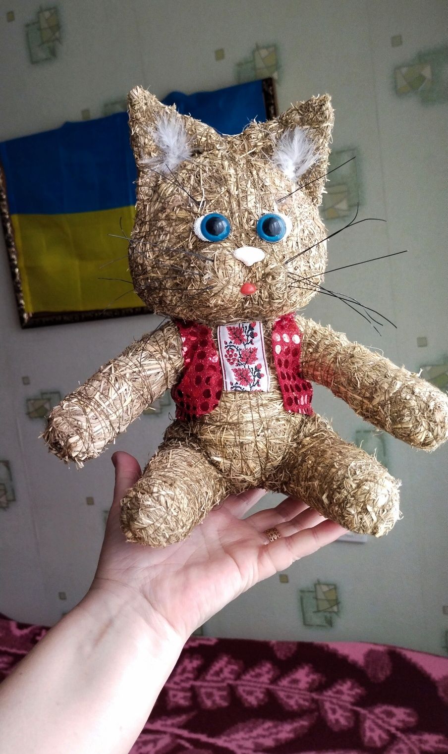 Эко игрушка котик кот кошка  сеноплетение